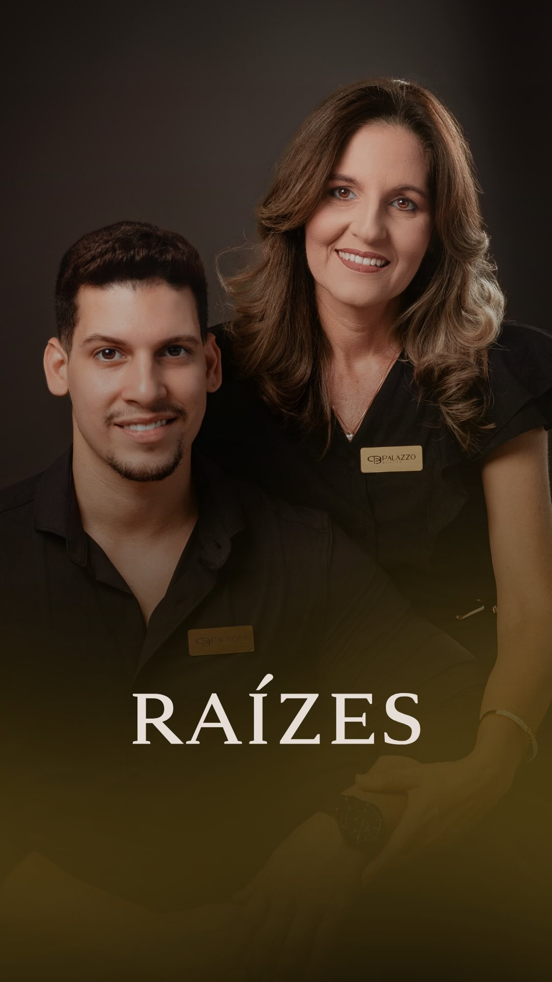 Tiago Barbosa e uma integrante da equipe Palazzo Beauty